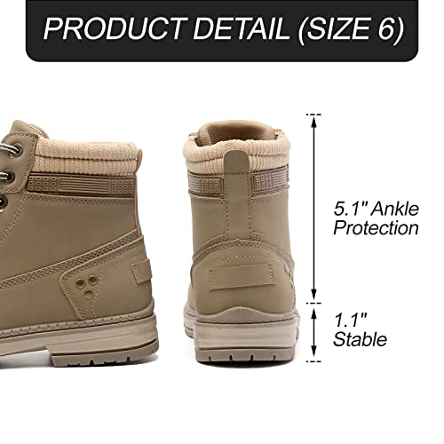 Image of Women work boots - Hiking Waterproof Shoes Ankle Support Outdoor Black Brown Comfortable