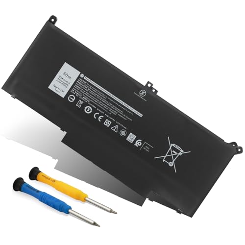 60Wh F3YGT Laptop Battery for Dell Latitude 12 7000 7280 7290/13 7000 7380 7390/14 7000 7490 7480 P28S P28S001 P73G P73G002 Series 2X39G DM6WC DM3WC KG7VF V4940 fits Dell 451-BBYE 453-BBCF