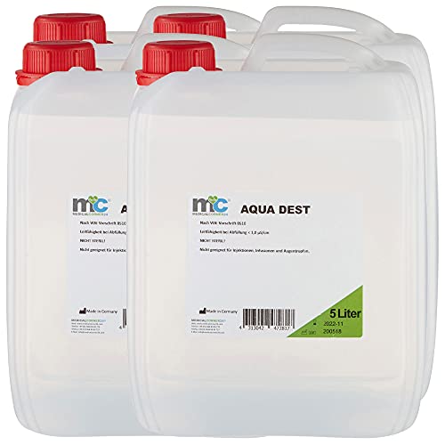 MedicalCorner24   Agua destilada (4 bidones de 5 L)