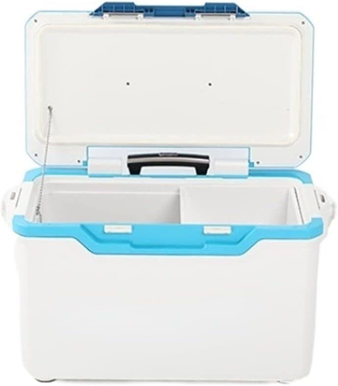 Multifunctional Fishing Gear Box, 32L Insulated Storage Box, Insulated Refrigerator Box with Trolley Wheels, Suitable for Camping and Fishing (Blue) (Set 1 Blue Edge) image 3