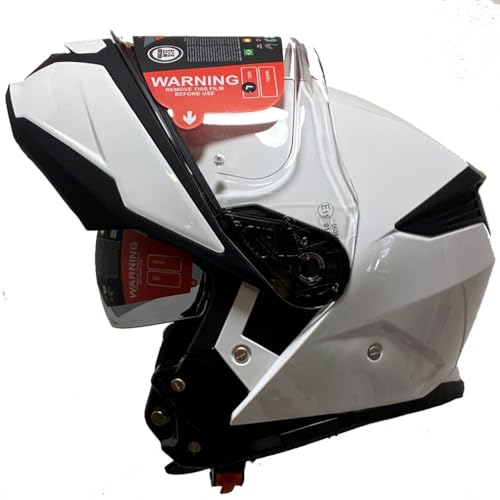 Gullwing Casco de Moto Modular SMK Abatible con Visor Solar Blanco - Homologado P/J ECE 22.06 - Designed (M)