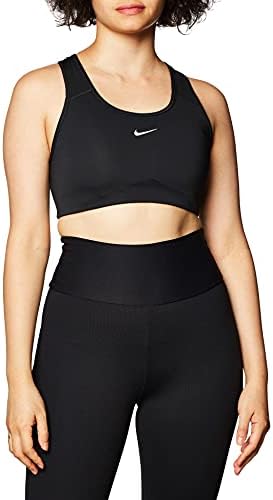 Nike Womens Swoosh Medium-Support Padded Sports Bra Black/White M