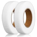 Skrfren 2 Rolls Hem Tape Iron-On Adhesive, No Sew Hemming Tape, 0.6in x 27yd No-Sew Extra Strong Hemming Tapes for Pants Clothes Dresses Curtains Fabric Crafting Projects (White)