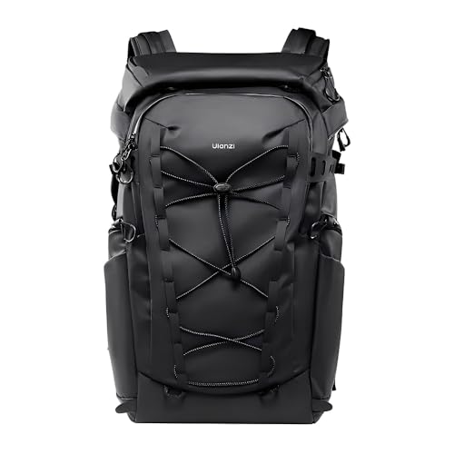 Mochila Profissional para Câmera Ulanzi AB01, 38L, Design Ergonômico, Abertura Ampla, Compartimentos Removíveis, Acessórios de Fotografia, Para Aventura ao Ar Livre, Preto