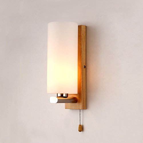 Pumpink De estilo japonés Led de madera maciza con interruptor de la lámpara de pared Calidez Dormitorio Salón Restaurante Wall Lights Corredor Balcón Escaleras Lámpara de pared Lámpara de pared Cover