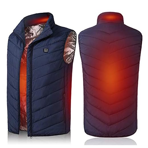 Festnight - Chaleco calefactable de invierno con bolsillo para hombre, para camping, pesca, esquí, senderismo, temperaturas ajustables, carga rápida