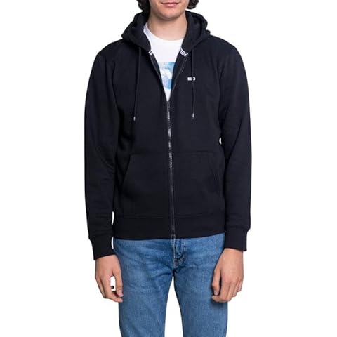 Tommy Jeans Men's TJM REGULAR FLEECE ZIP HOODIE Sweater, Black, S Cover