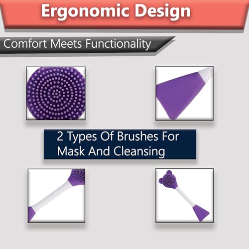 Image of TEMPERIA (1 pcs) 2 in 1 Silicone Face Scrubber Brush for Men & Women - Facial Massager Tool for Cleansing - Exfoliating Brush for Face Wash Scrub (Random Colors) (MN02)