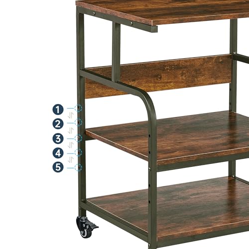 Image of Fannova Large Printer Stand Table with Height Adjustable Storage Shelf