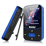 MP3-Player, Bluetooth 5.0, Sport-Musik-Player mit Clip mit 3,8 cm (1,5 Zoll) TFT-Farbbildschirm, 16 GB unterstützt bis zu 128 GB SD-Karte, mit unabhängiger Lautstärketaste, FM-Radio, Schrittzähler
