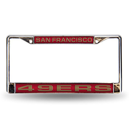 Rico Industries NFL Football San Francisco 49ers Red Chrome Laser License Frame 12