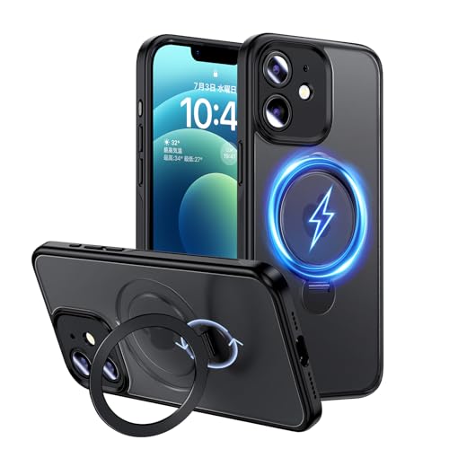 Amazon.co.jp: Magic John iphone12 ケース 半透明 商務 スタンド付き
