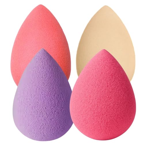 Makeup Soft Sponge Set Beauty Blender Sponge For Liquid Foundation, Creams, and Powders Latex Free Wet and Dry Makeup Applicator For Girls, Women - Multi Colour, Pack of 4