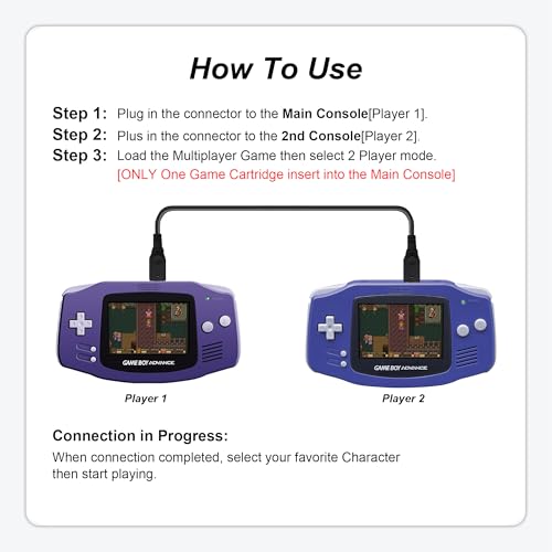 image for CSTESVN GBA SP Link Cable, 2 Player Game Link Cable Compatible with Ni