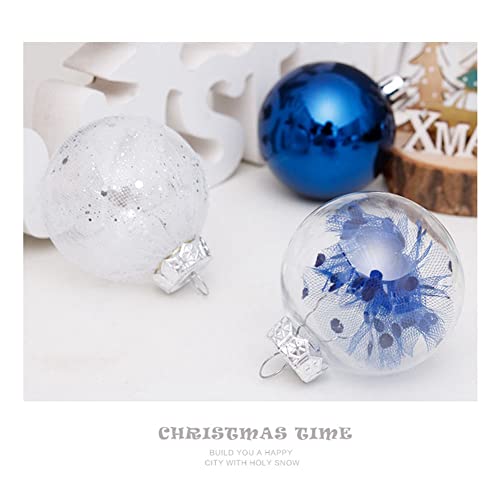 30Pcs Christmas Balls 6Cm For Tree Blue Christmas Balls Plastic Ornaments Decorations Home Pendants #TOP1