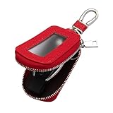 Yuoyar Key Fob Cover, Universal Car Key Leather Case, Fob Holder for Auto Remote (Red)