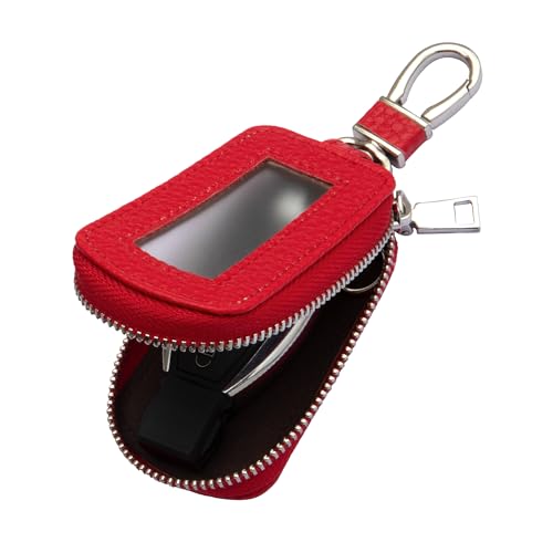 Yuoyar Key Fob Cover, Universal Car Key Leather Case, Fob Holder for Auto Remote (Red)