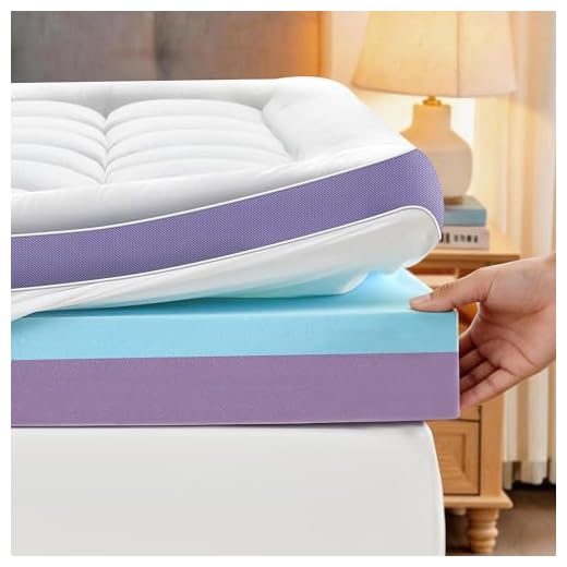 SurChic 5 Inch Dual Layer Memory Foam Queen Mattress Topper, 2'' Pillow Top Mattress Pad for Back Pain Relief, 2'' Support Foam, 1'' Cooling Memory Foam, Soft Bed Topper for Side Sleeper in Guest Room