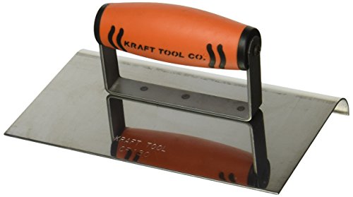 Kraft Tool CF130PF 3/4-Inch Radius 1-Inch Lip Stainless Steel Sidewalk Edger with ProForm Handle, 8 x 5-Inch