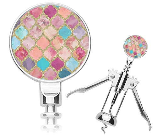 Personalized Glitter Moroccan Watercolor Corkscrew
