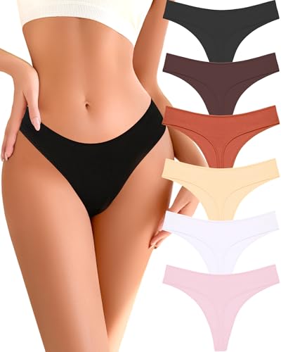 Image of READY TO LOVE Cotton Underwear for Women Pack Breathable Thongs for Women Sexy Stretch Soft Womens Panties Thong XS-XL