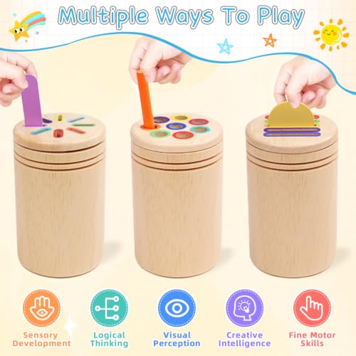 3 in 1 Montessori Spielzeug ab 1 2 Jahr, Holzspielzeug ab 1 Jahr ,Geschenk – Ansicht 3