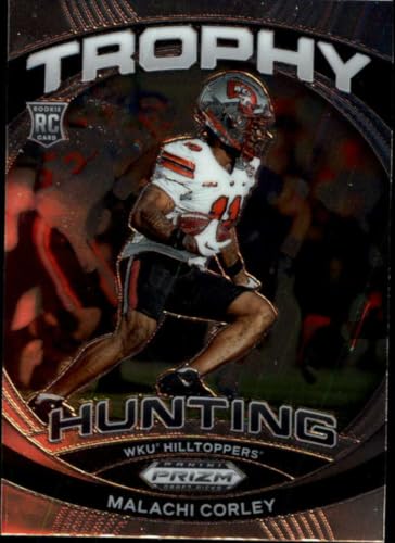 2024 Panini Prizm Draft Picks Trophy Hunting #14 Malachi Corley Western Kentucky Hilltoppers Official NCAA Collegiate Football Card (Stock Photo Shown, Card Near Mint to Mint)