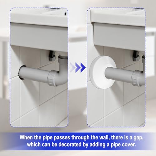 4pcs Flange Water Pipe Cover, 1/2 Inch/1.27cm Plumbing Cover Plates PP Faucet Escutcheons Wall Split Flange Decoration Plumbing Trim Fittings for Bathroom Toilet Kitchen (White)