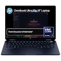 HP OmniBook Ultra Flip AI 14" Laptop: 3K OLED Touch Display, Intel® Core™ Ultra 7 Processor, 32GB RAM, 1TB SSD, Wi-Fi 7, Bluetooth® 5.4, 20.5-Hour Battery Life, Eclipse Gray, AY6V1PA