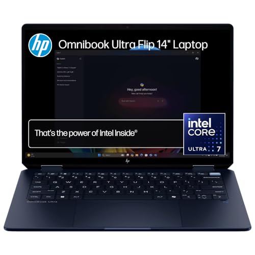 HP OmniBook Ultra Flip AI 14" Laptop: 3K OLED Touch Display, Intel® Core™ Ultra 7 Processor, 32GB RAM, 1TB SSD, Wi-Fi 7, Bluetooth® 5.4, 20.5-Hour Battery Life, Eclipse Gray, AY6V1PA