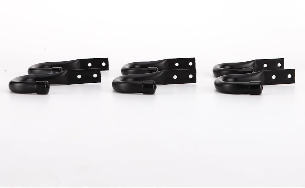 Ｎｏｏｎｈｏｒｓｅ Garage Organization and Storage Hook Heavy Duty 66 lbs Wall Hooks with Expansion Tube Screws Large Utility J Type Holder Accessories Black, 6 Sets image 5