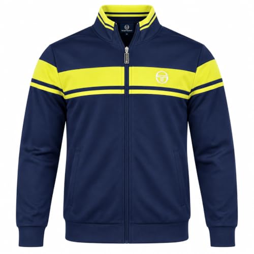 Image of Sergio Tacchini Men's Damarindo Track Top Jacket Maritime Blue/Celery Green