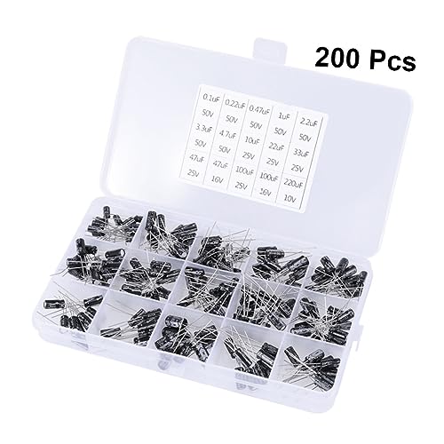 GLEAVI 600 Peças Kit Capacitor Eletrolítico Eletrólise De Alumínio Sortimento De Capacitores Encaixo