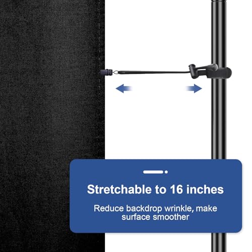 Image of EMART 8x10ft Black Photo Backdrop Screen for Photography, Large s Drapes Party Background Curtain, Polyester Fabric Sheet Video Studio Portrait Photoshoot