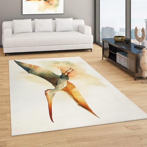 Tapis de bureau design moderne aquarelle ptérosaure fin - 3