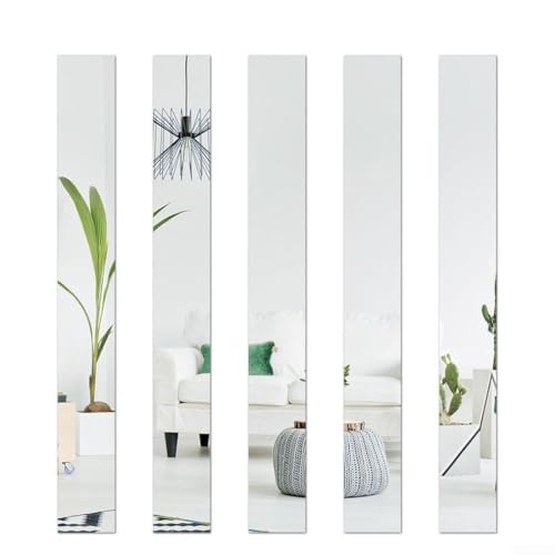 Lot de 10 miroirs autocollants en acrylique de 20 cm pour décoration murale, parfaits pour agrandir l'espace visuel dans les salons et les bureaux (argenté)