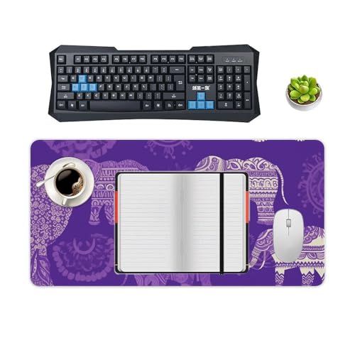 Tapis de souris imperméable grand format motif éléphant violet - 4