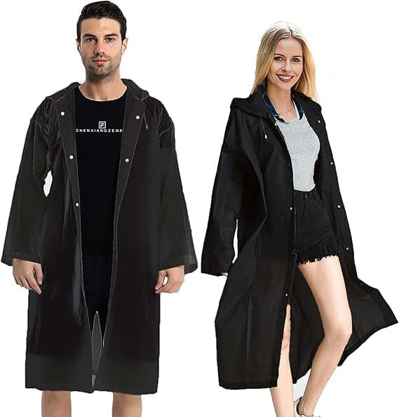 devil Unisex EVA Waterproof Unisex Rain Coat Hooded Full Sleeves Outdoor Men, Women, Boys & Girls Rainwear Poncho Raincoat for Camping, Hiking & Travelling (High Quality) (Multisize,Black)-picture-25