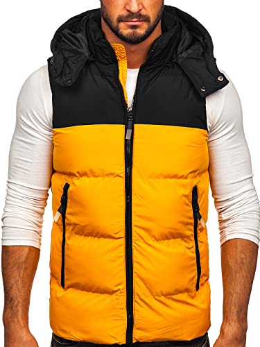 Preisvergleich Produktbild BOLF Herren Weste Bodywarmer Steppweste Daunenweste Funktionsweste Vest Ärmellose Sportweste Kapuzenweste Wärme Freizeit Outdoor Slim Fit Modellauswahl J.BOYZ 1189 Camel L [1U1]