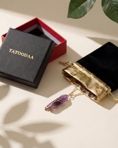 Image of Tree of Life - Amethyst Healing Crystal Chakra Necklace & Pendant, Reiki Spiritual Jewelry Gift for Women & Men, Positivity Energy Protection, Good Luck, Birthday Gifts for Women, Mom, Sister