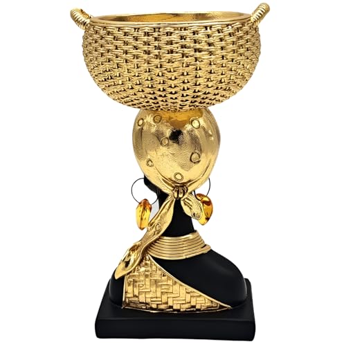 Estatua Africana Decorativa con Bandeja de Almacenaje 9" miniatura 3
