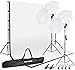 Slow Dolphin Photography Photo Video Studio Background Stand Support Kit with Muslin Backdrop Kits (White Black),1050W 5500K Daylight Umbrella Lighting Kit