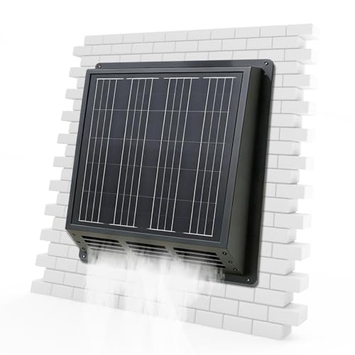 Solar Roof Ventilator Fan: 2500 RPM High-Speed Exhaust Fan with 12V Monocrystalline Solar Panel, IP67 Waterproof, 13x13x3.5inches for Attic, Garage, RV, Shed – Easy Installation, Energy Efficient
