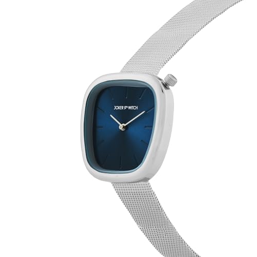 Image of Joker & Witch Nocturne 30mm Blue Dial 16mm Silver Steel Mesh Watch for Women