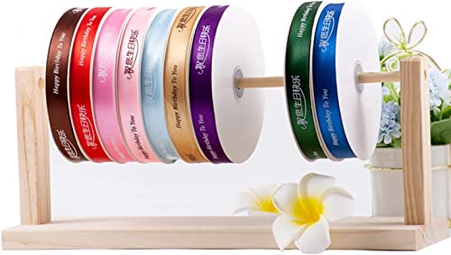 Rangement ruban bois mercerie et support papier cadeau pour organisation atelier