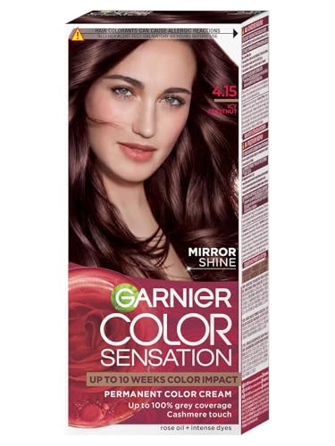 GARNIER - COLOR SENSATION - Permanent hair coloring cream - 4.15 Icy Chestnut
