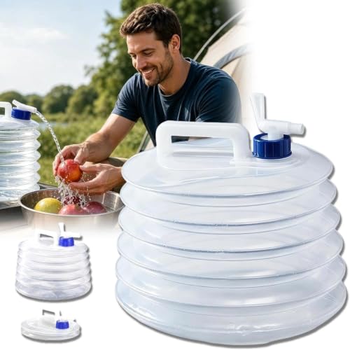 BAUNBRHY Agua Plegable - Bidon de Agua con Grifo, 5l 10l 15l(15L)