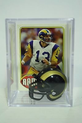 Kurt Warner St. Louis Rams Mini Helmet Card Display Case Collectible Auto QB HOF Shadowbox Autograph