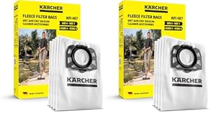 Kärcher Original Vliesfilterbeutel KFI 487: 4 Stück, 3-lagig, extrem reißfest und robust, passgenau für die Kärcher Nass-/Trockensauger (Packung mit 2)