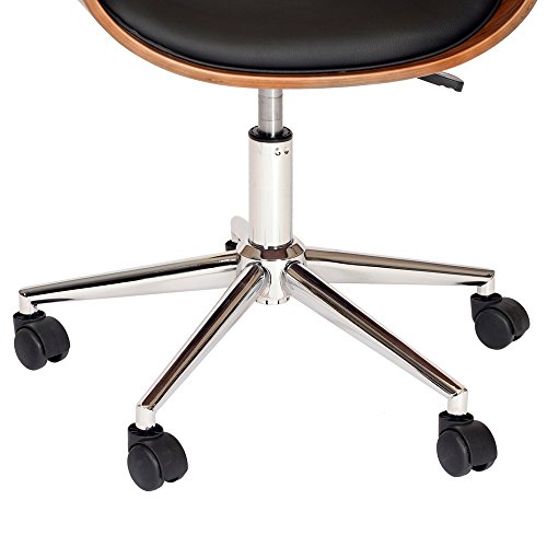 Armen Living Julian Office Chair In Black Faux Leather And Chrome Finish #TOP4